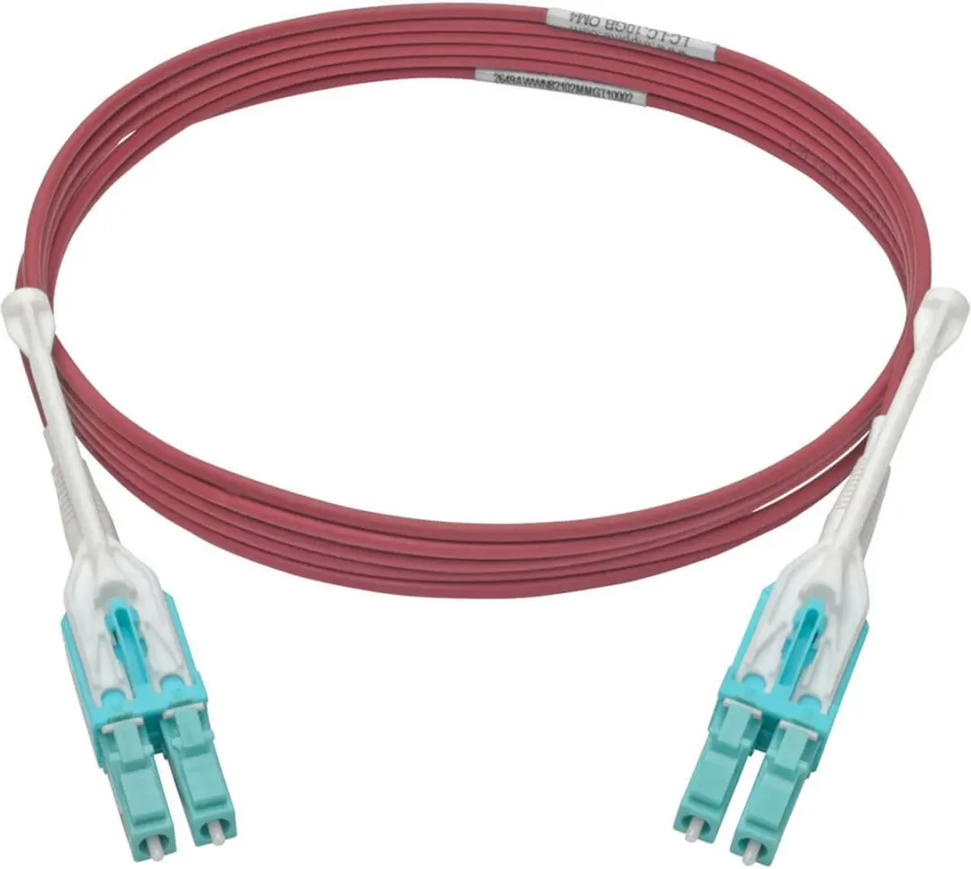 Tripp Lite N821-02M-MG-T Glasvezelkabel OM4 2m - 2x LC - Magenta/Turkoois/Wit