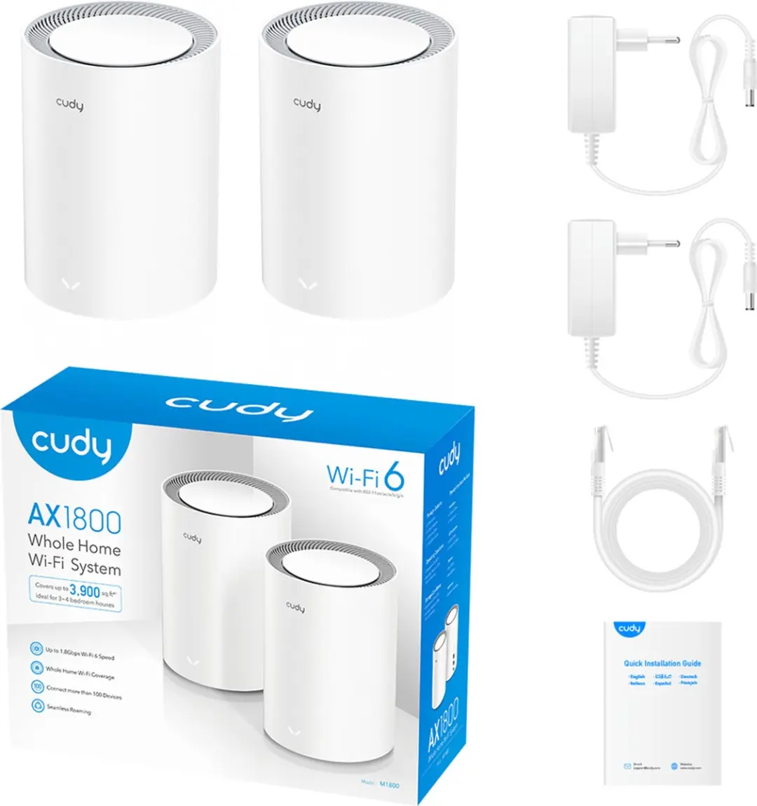 Cudy AX1800 Access Point - WiFi 6 - 4 Antennes