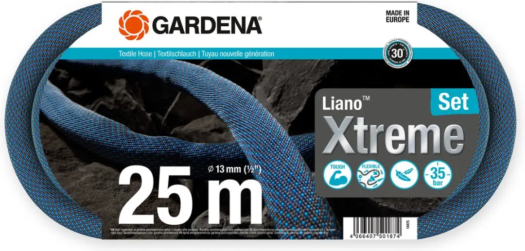 Gardena Liano Xtreme Textielslangset 25m - Zwart - afbeelding 6 van 6