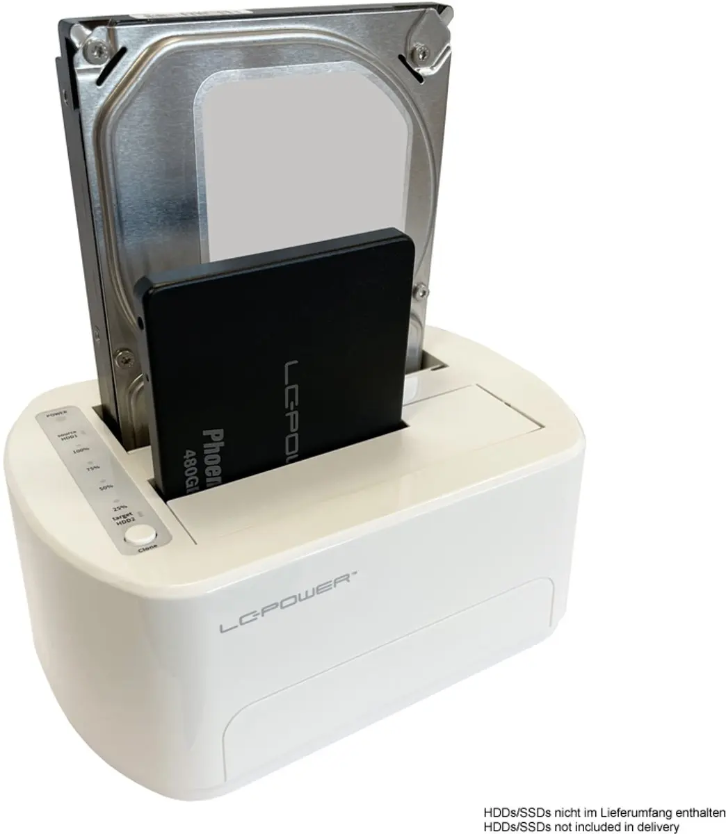 LC-Power LC-DOCK-U3-VI Dockstation - 2x SATA 2,5/3,5" - USB 3.0 Wit