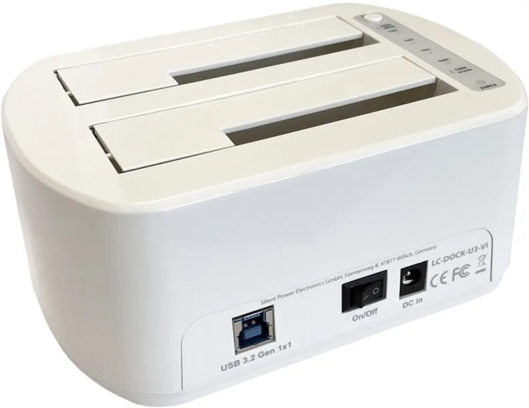 LC-Power LC-DOCK-U3-VI Dockstation - 2x SATA 2,5/3,5" - USB 3.0 Wit