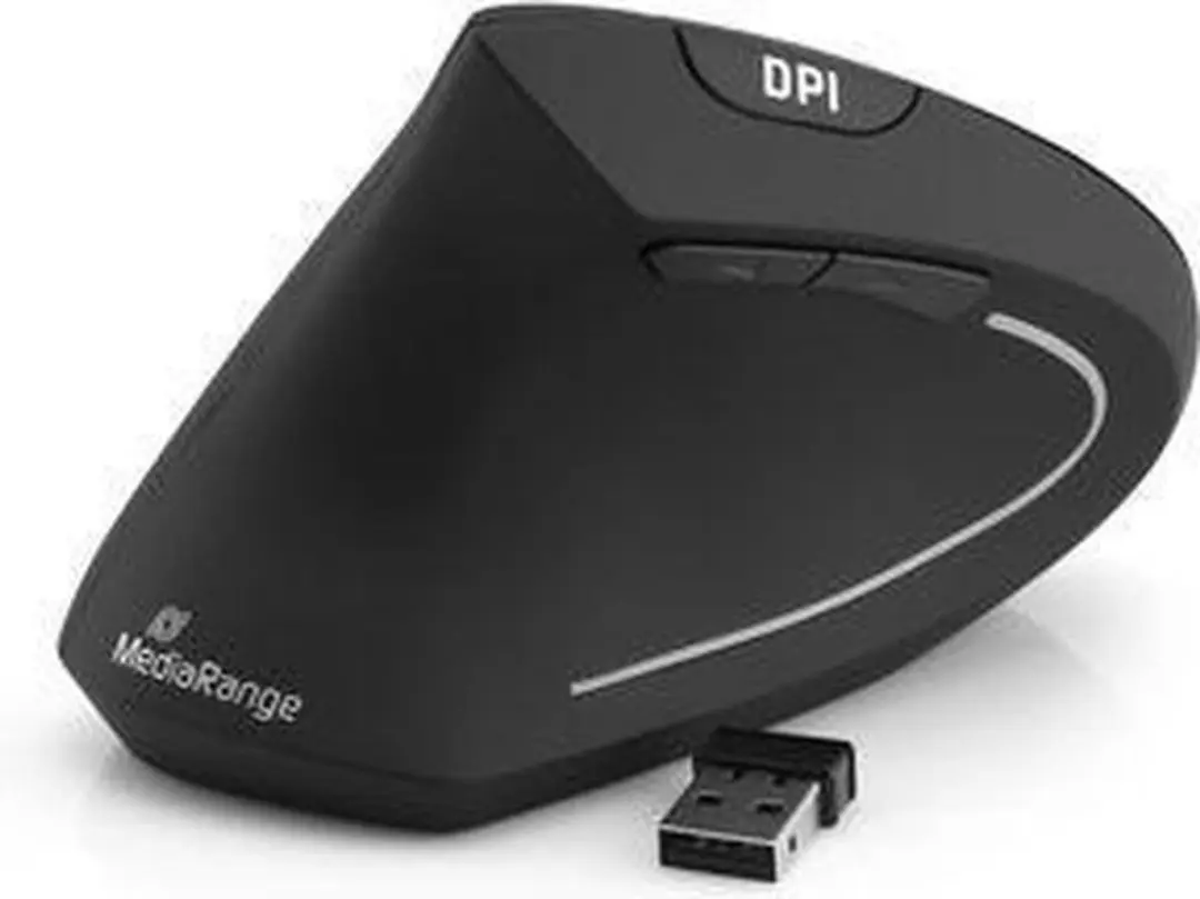 MediaRange MROS233 Linkshandige Draadloze Muis 1600 DPI - Zwart