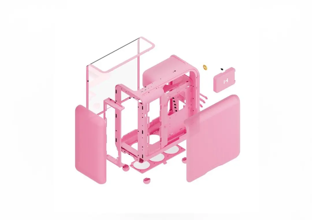 HYTE X50 CS-HYTE-X50G-SM Mid Tower Behuizing - Strawberry Milk