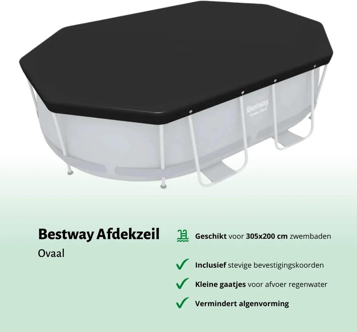 Bestway Ovaal Zwembad Afdekzeil 295x184cm - Blauw