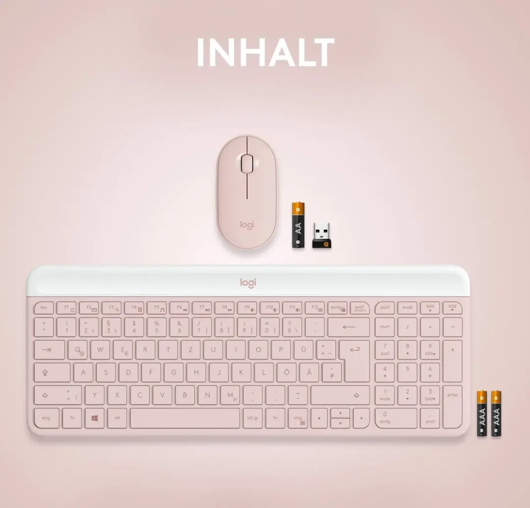 Logitech Kantoor RF Draadloos Toetsenbord & Muis Set 920-011314 - Roze
