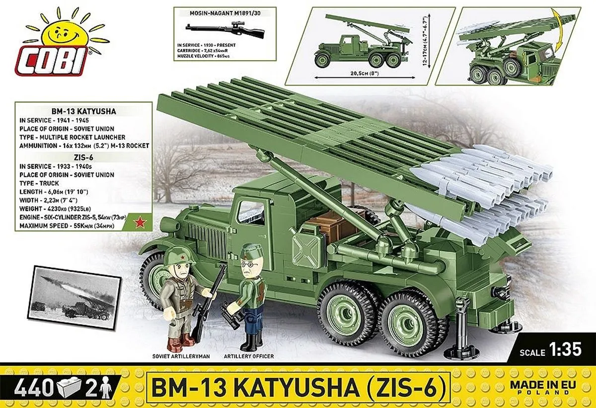 Cobi BM-13 Katjoesja Raket LAU - 440 Onderdelen - Meerkleurig