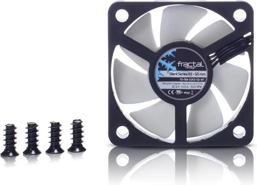 Fractal Design Silent Series R3 FD-FAN-SSR3-50-WT Ventilator 5cm - Zwart/Wit