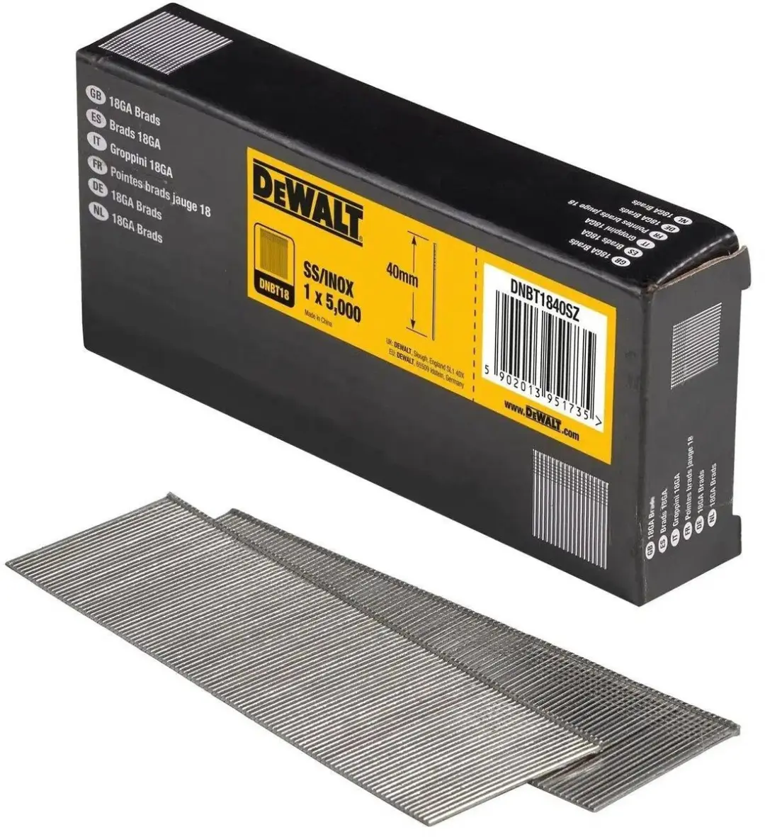 DeWalt DNBT1840SZ Spijkers RVS 1.25x40mm