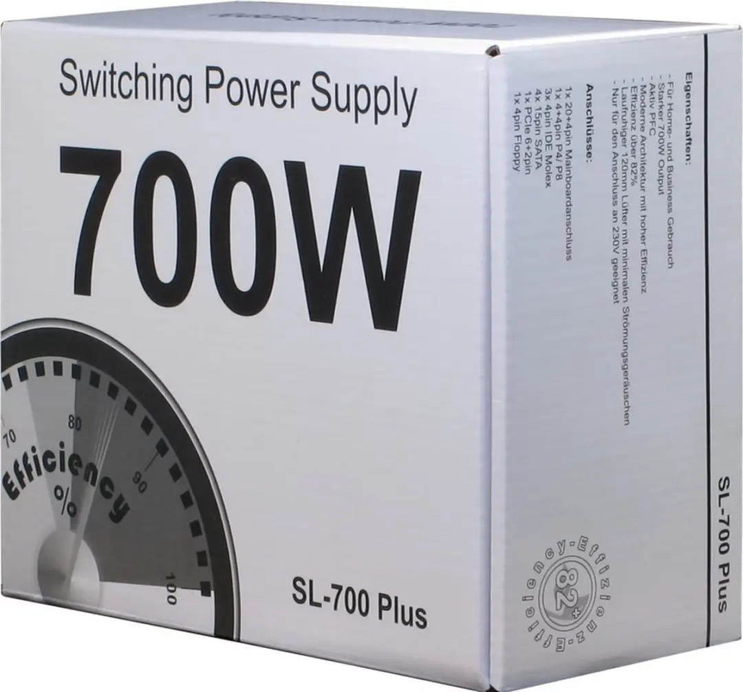 Intertech SL-700 700W ATX Voeding - Zilver