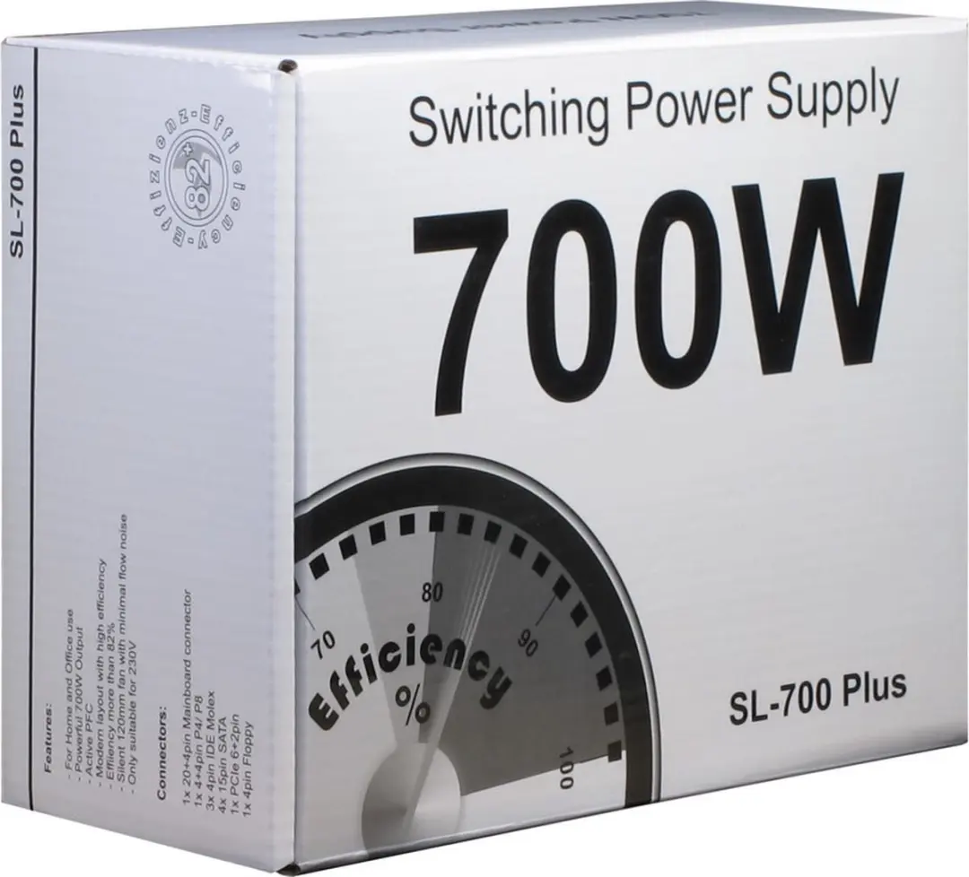 Intertech SL-700 700W ATX Voeding - Zilver