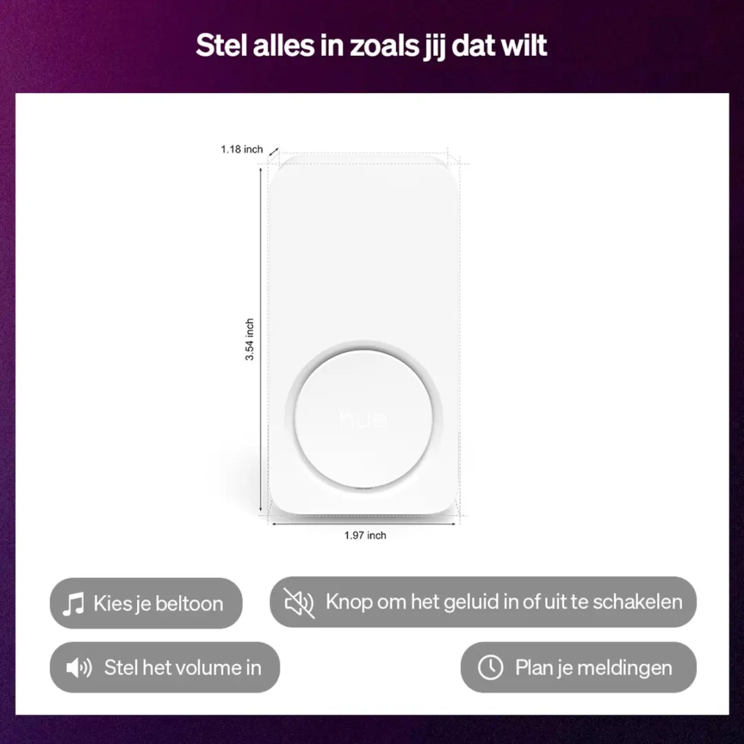 Philips Hue Secure Chime - 11 Melodieën Wit - afbeelding 6 van 6