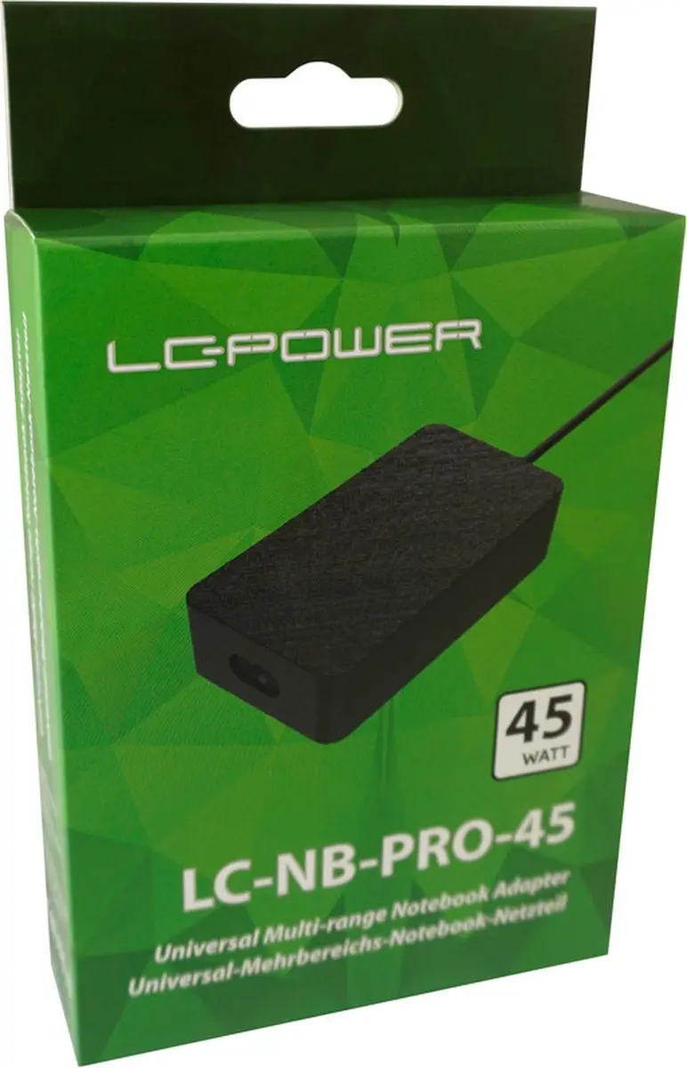 LC Power LC-NB-PRO-45 Netvoeding 45W - Zwart