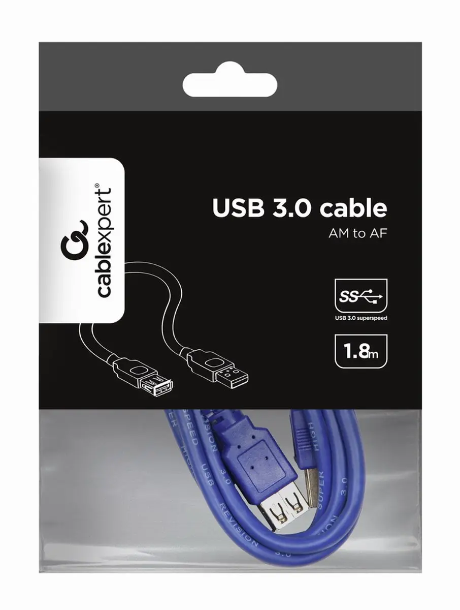 Cablexpert CCP-USB3-AMAF-6 USB 3.0 Verlengkabel - 6m - Blauw