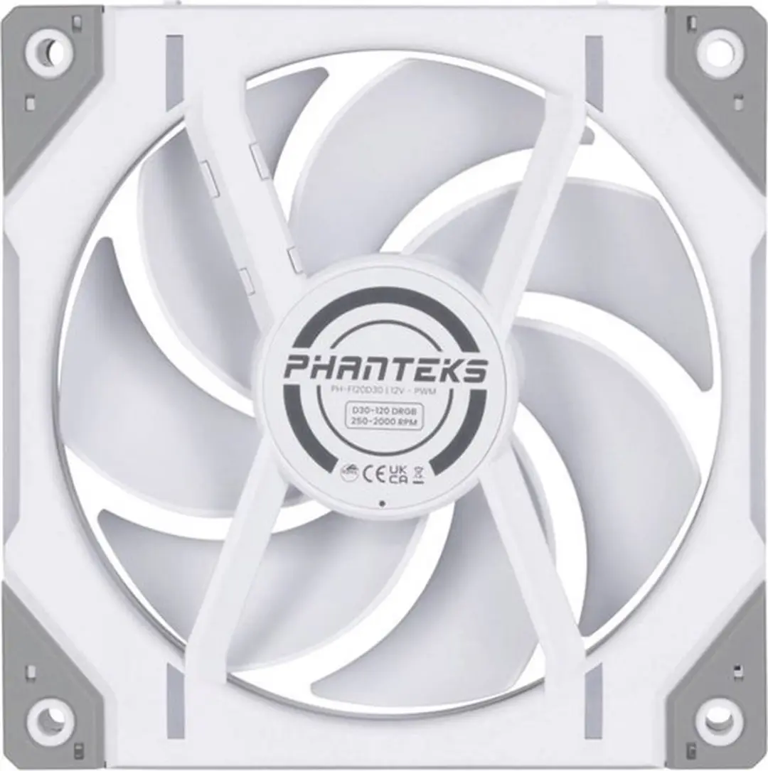 Phanteks D30 PWM D-RGB PC-ventilator 120mm - Wit