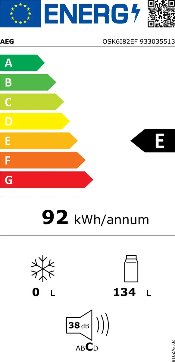 AEG OSK6I82EF Koelkast Inbouw 134L - Wit