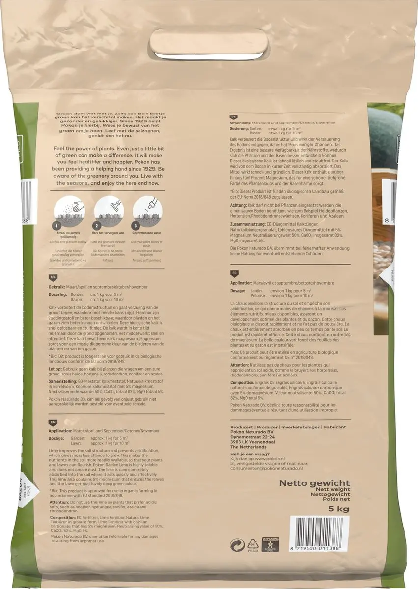 Pokon Bio Kalk 5kg - Gazonbemesting