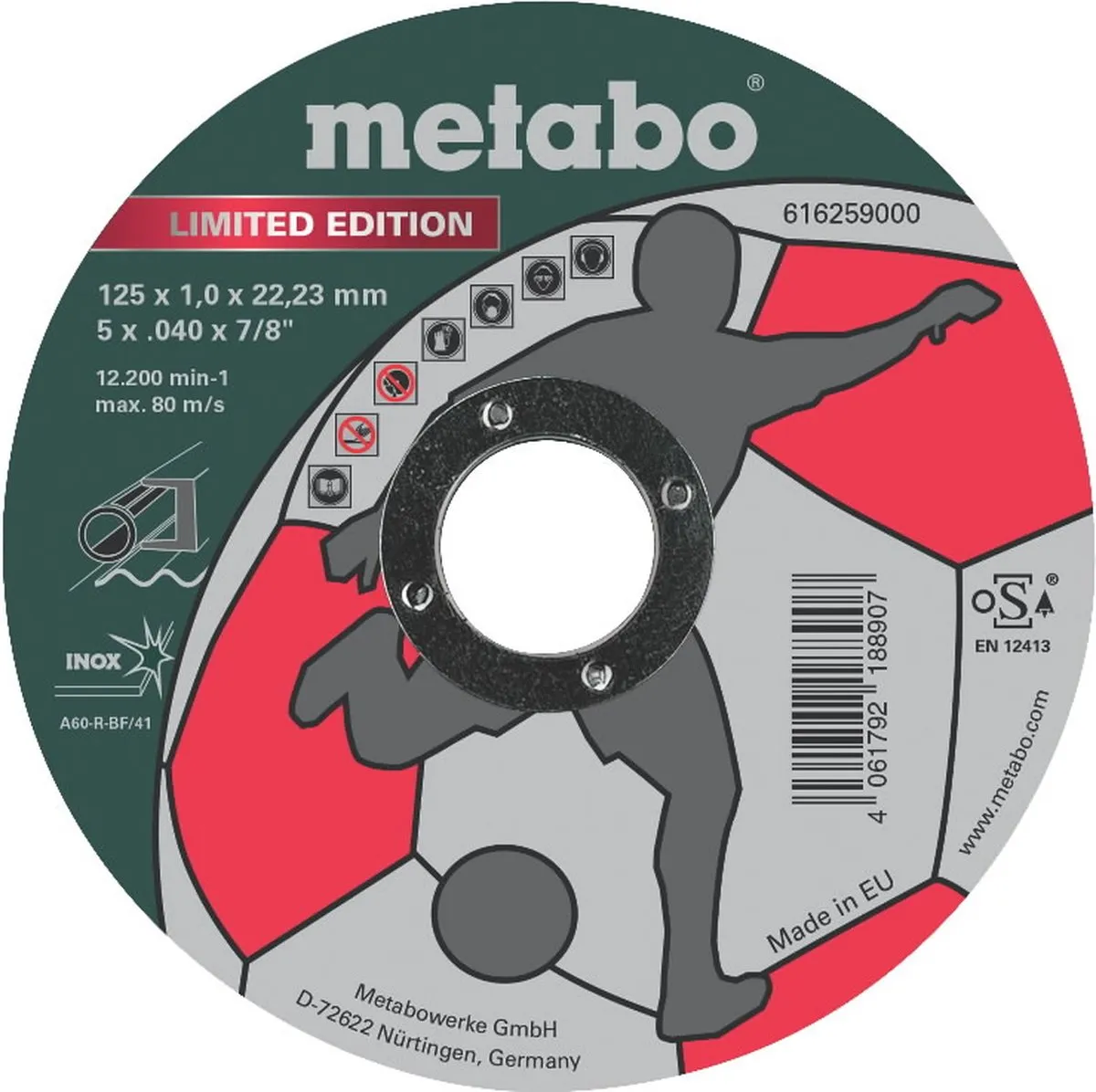 Metabo Limited Edition Voetbal Doorslijpschijf 125x1mm