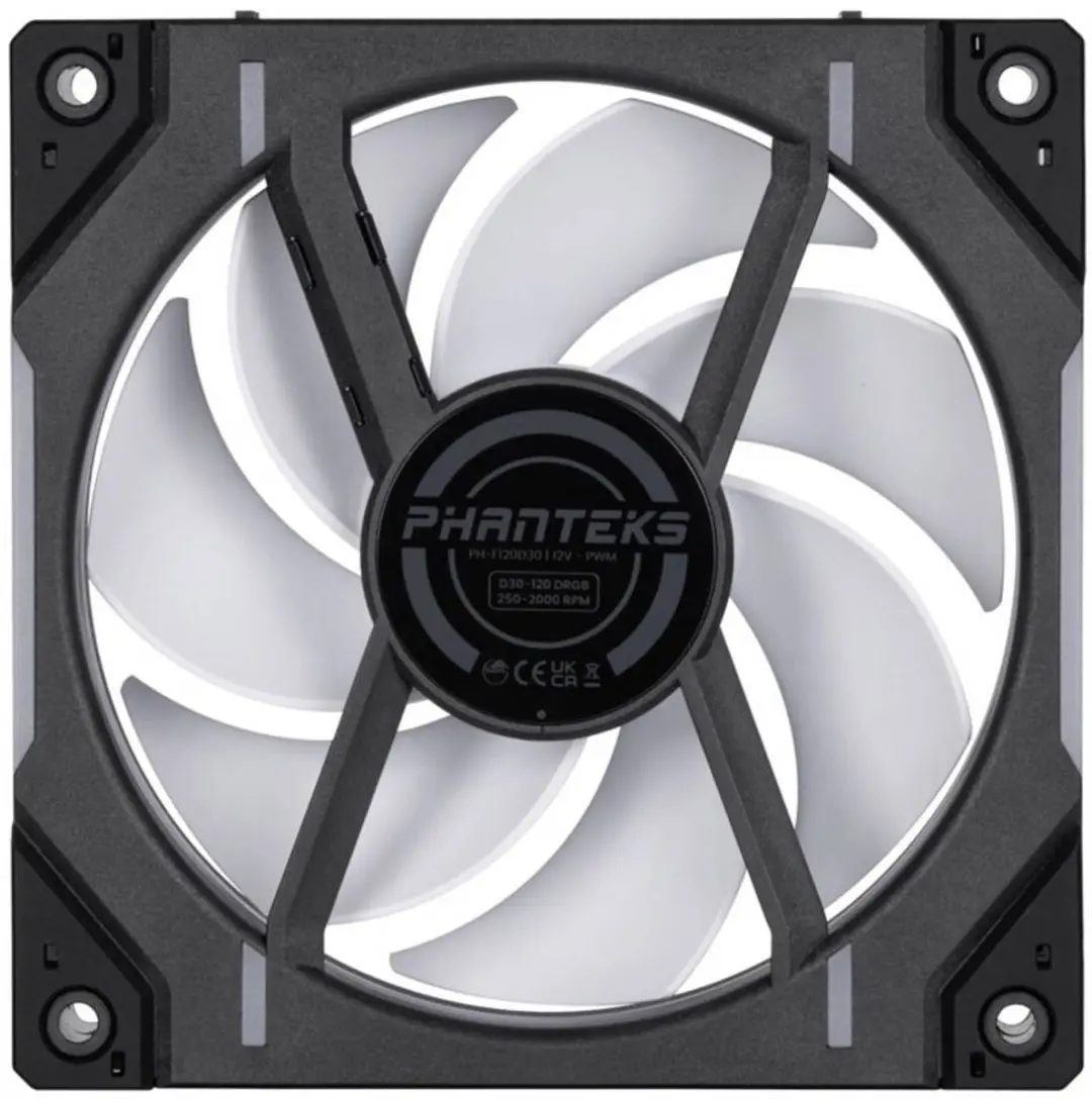 Phanteks D30 PWM D-RGB PC-ventilator 120mm - Zwart