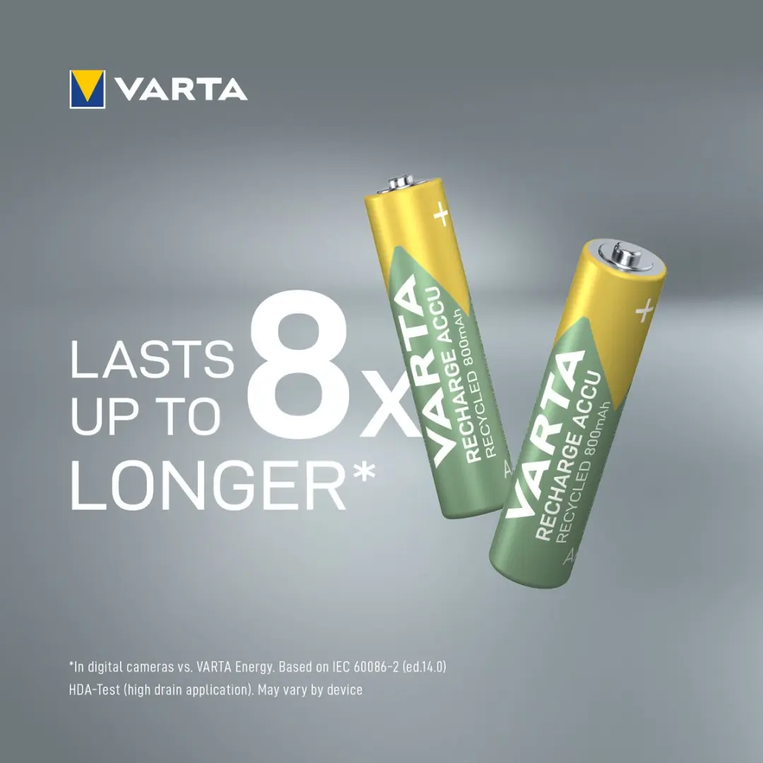 Varta Recycled AAA Oplaadbare Batterijen 800mAh