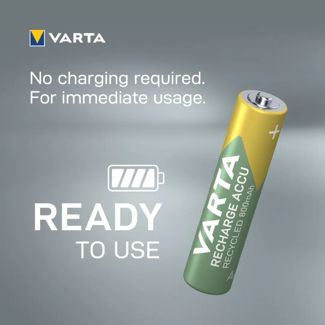 Varta Recycled AAA Oplaadbare Batterijen 800mAh