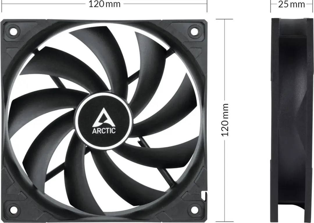 Arctic F12 Silent ACFAN00202A 120mm Ventilator - Zwart