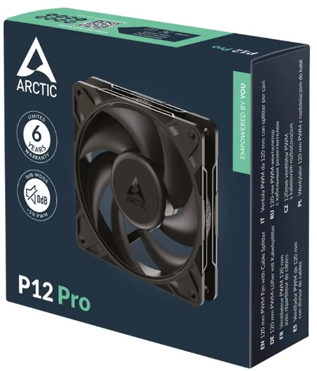 Arctic P12 Pro Ventilator 120mm - 77.1 cfm - Zwart