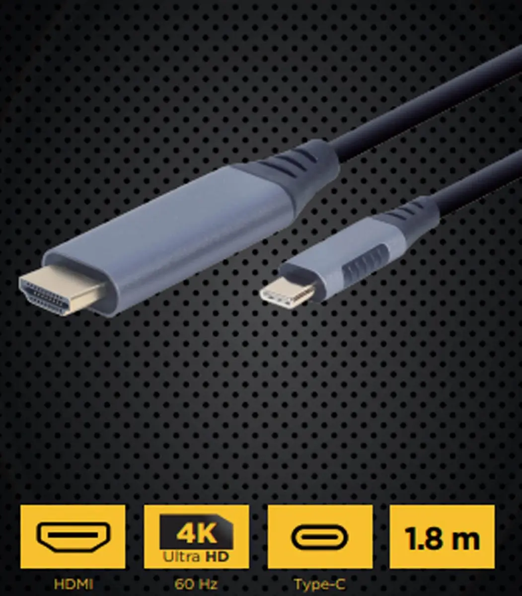 Cablexpert USB-C naar HDMI Adapterkabel 1.8m - Space Grey