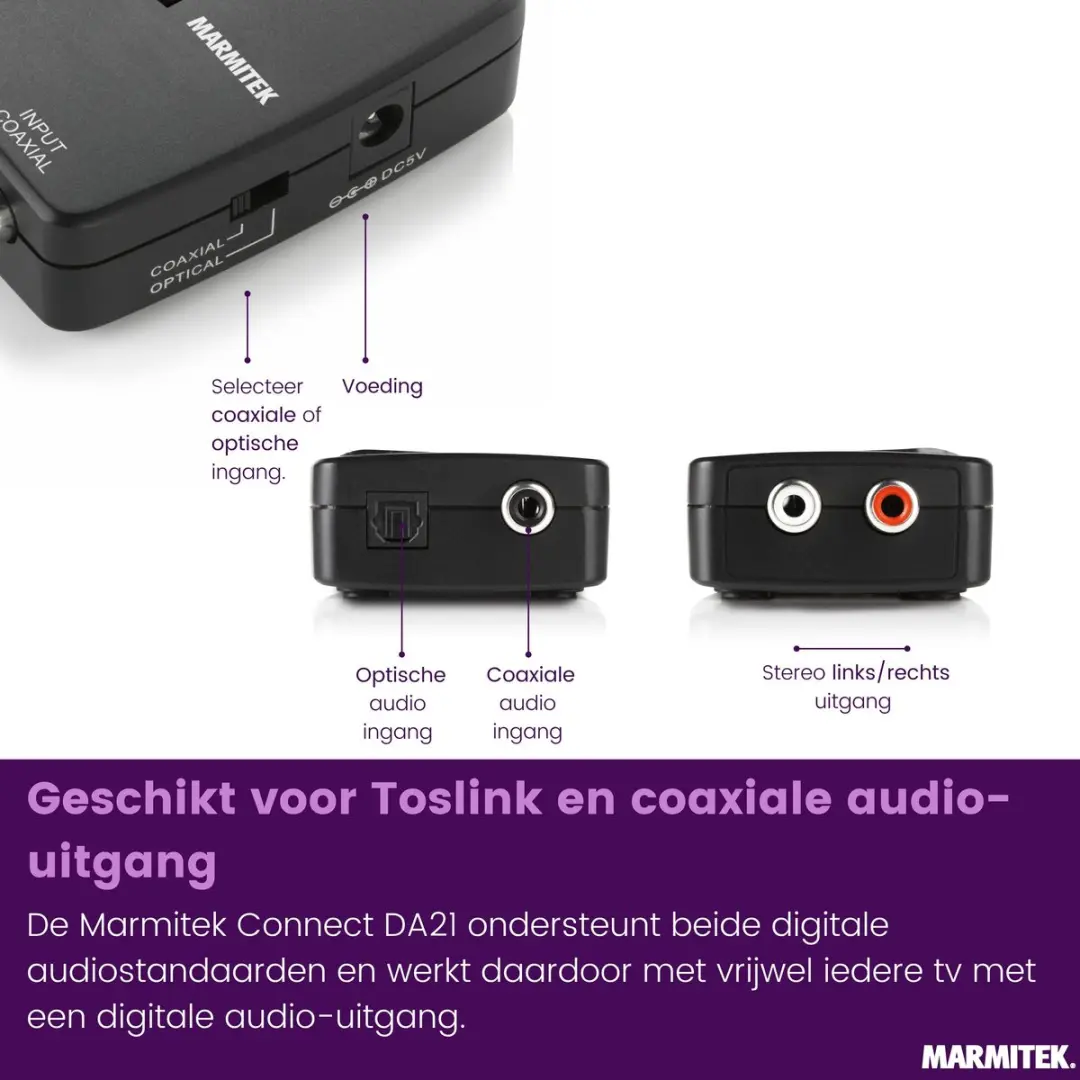 Marmitek Connect DA21 DAC Converter - Digitaal naar analoog - 25008127