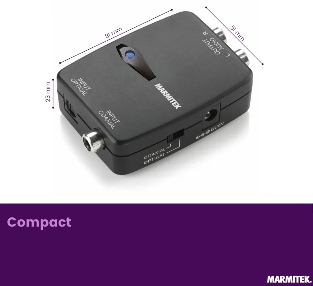 Marmitek Connect DA21 DAC Converter - Digitaal naar analoog - 25008127