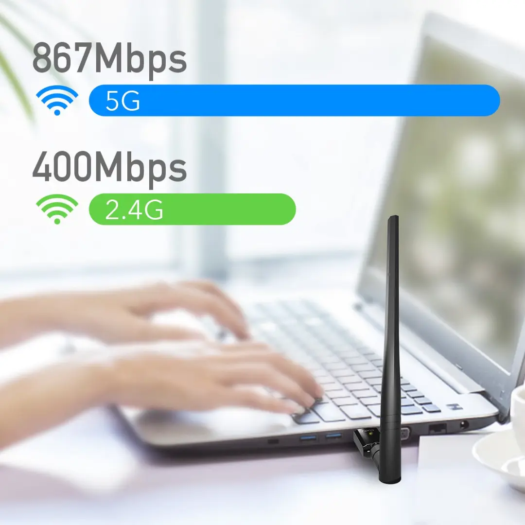 Cudy WU1400 Wi-Fi USB 3.0 Adapter 1300Mbps - Zwart
