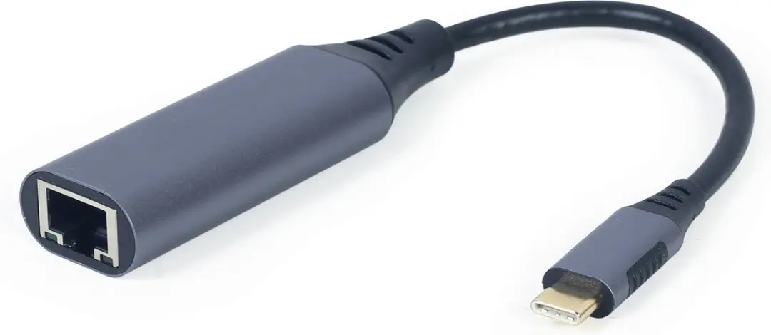 Cablexpert A-USB3C-LAN-01 USB-C naar Ethernet Adapter - Donkergrijs-Zwart