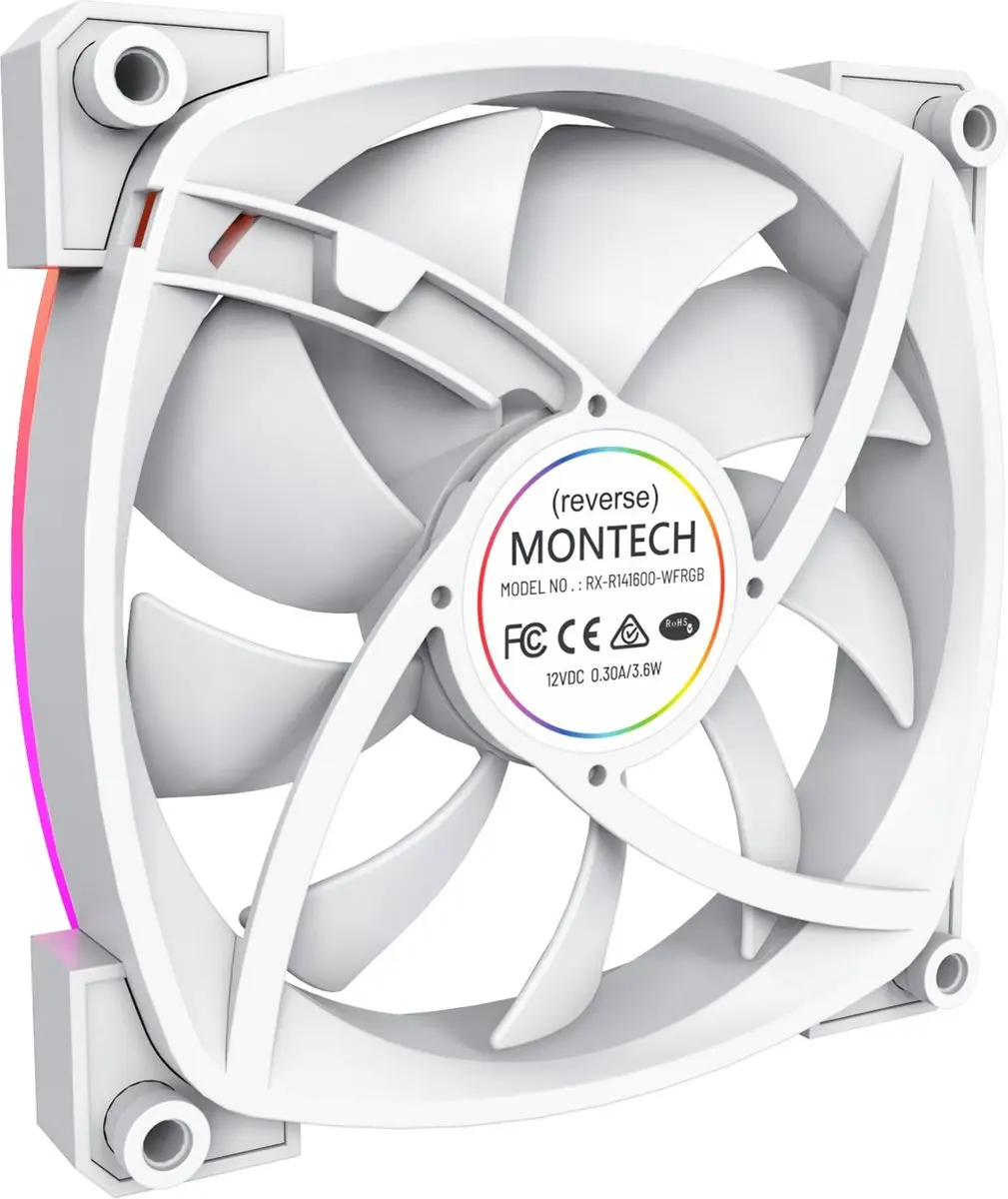 Montech RX140 PWM ARGB Ventilator 140mm - Wit