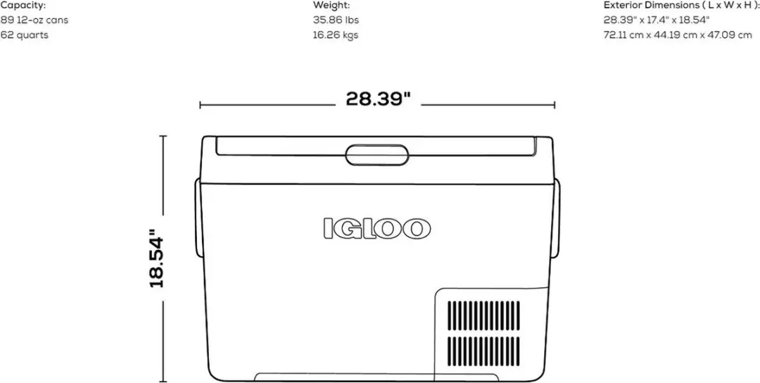 Igloo ICF 60 Compressor Koelbox 59L - Blauw/Wit