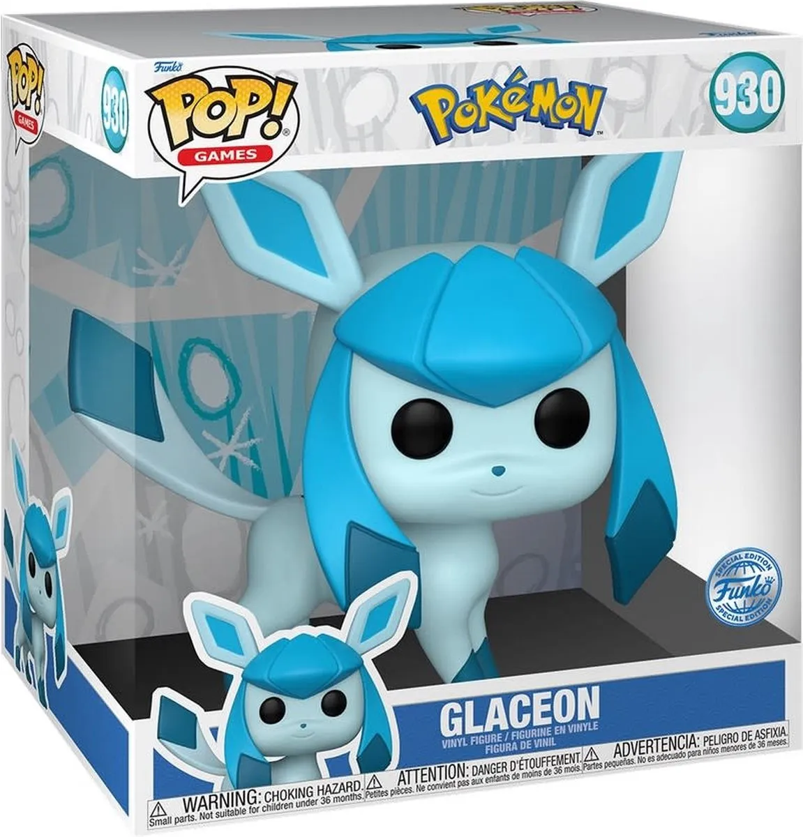 Funko Pop Games Pokémon Glaceon Jumbo #930 - Multi