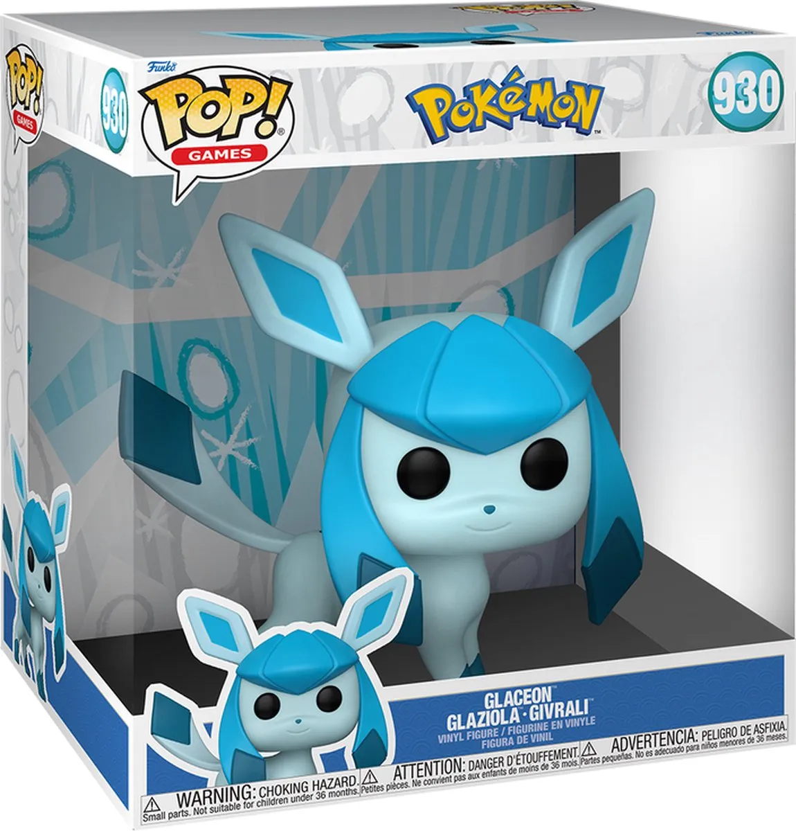 Funko Pop Games Pokémon Glaceon Jumbo #930 - Multi