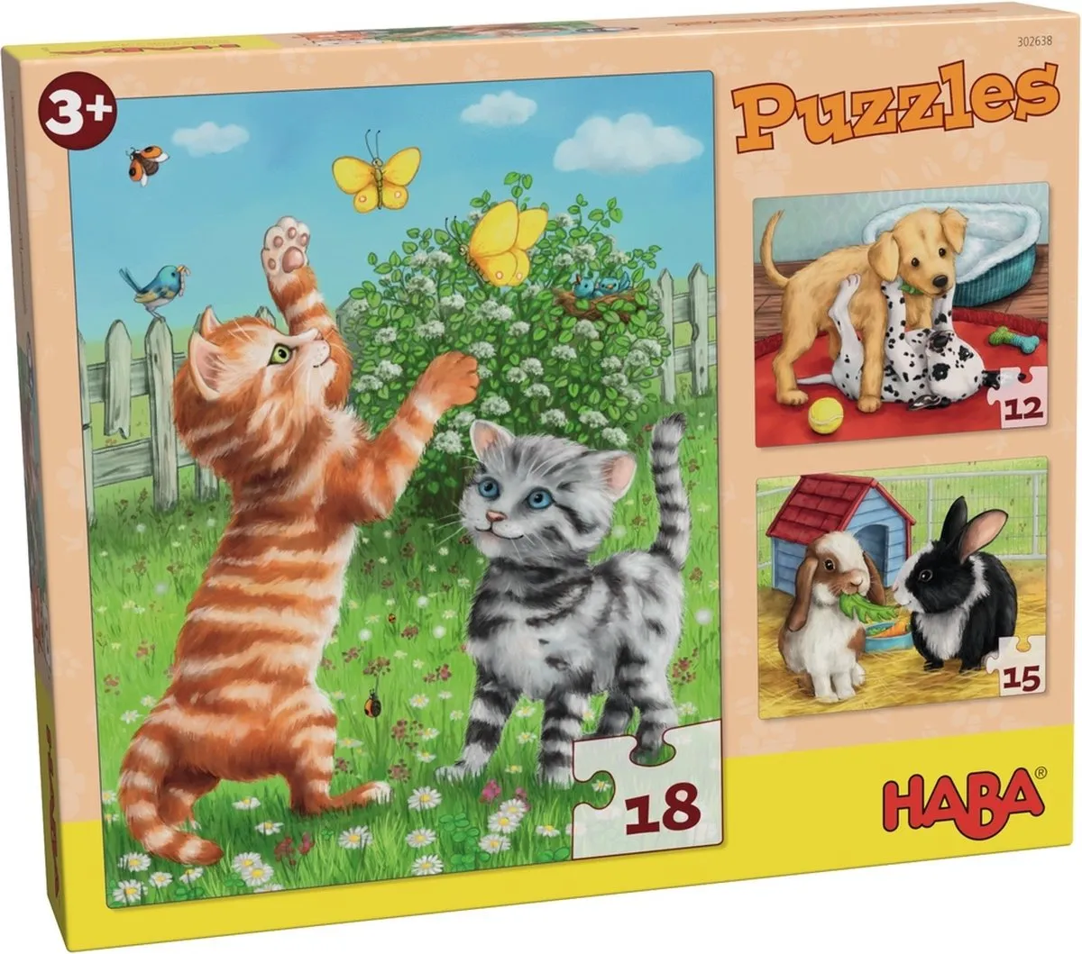 Haba Legpuzzel Huisdieren Junior 3-in-1 - 45 Stukjes - Multicolor
