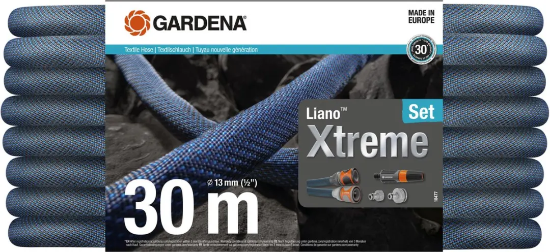 Gardena Liano Xtreme Textielslangset 30m - Zwart