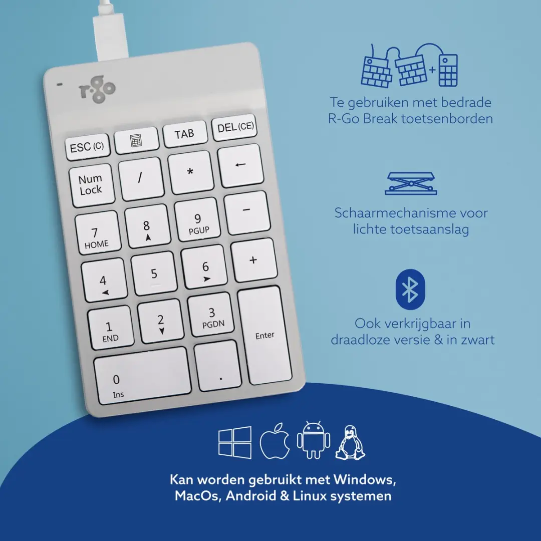 R-Go Numpad RGOCONMWDWH - Wit - afbeelding 6 van 6