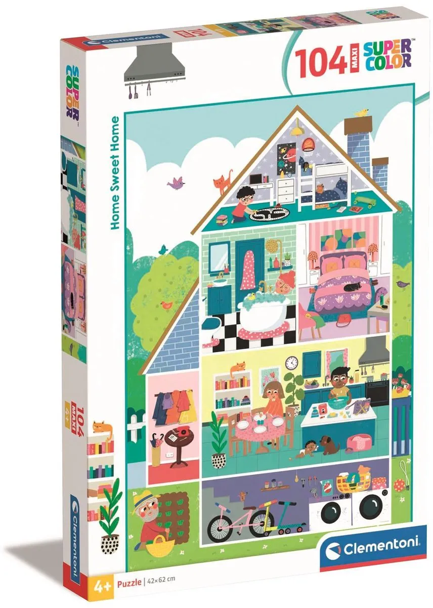 Clementoni Home Sweet Home Puzzel 104 Stukjes - Multi - afbeelding 6 van 6