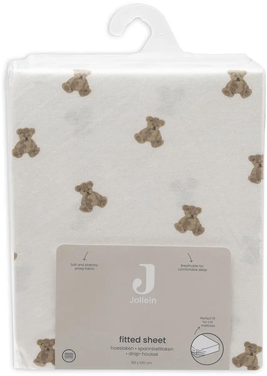 Jollein Hoeslaken Jersey 60x120cm Mini Teddy Bear