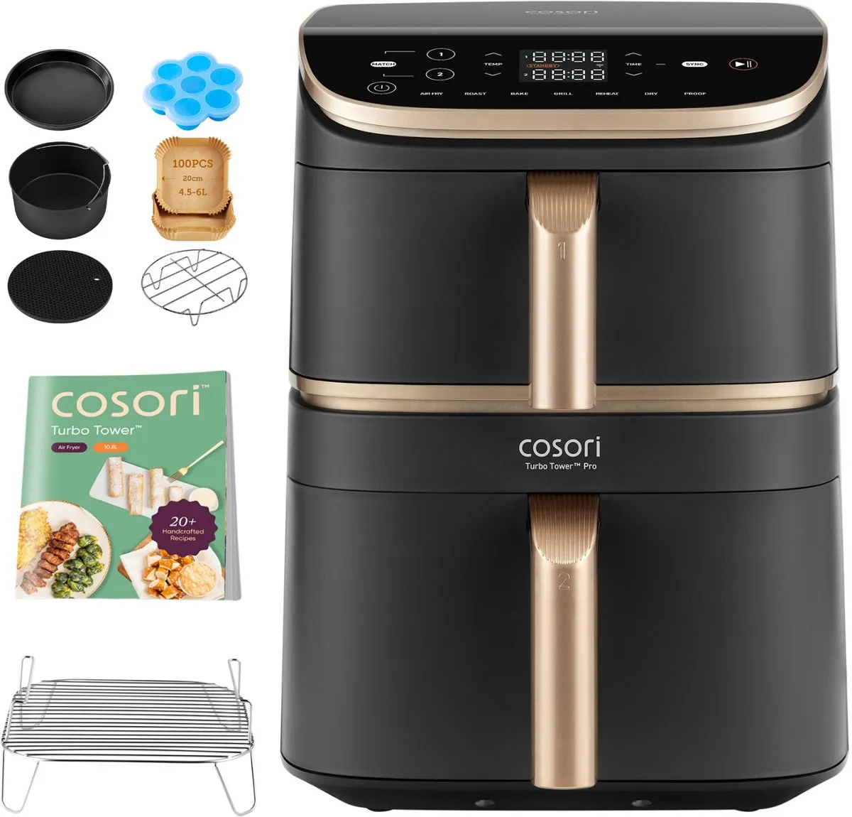 Cosori XXL Airfryer Turbo Tower Pro 10.8L
