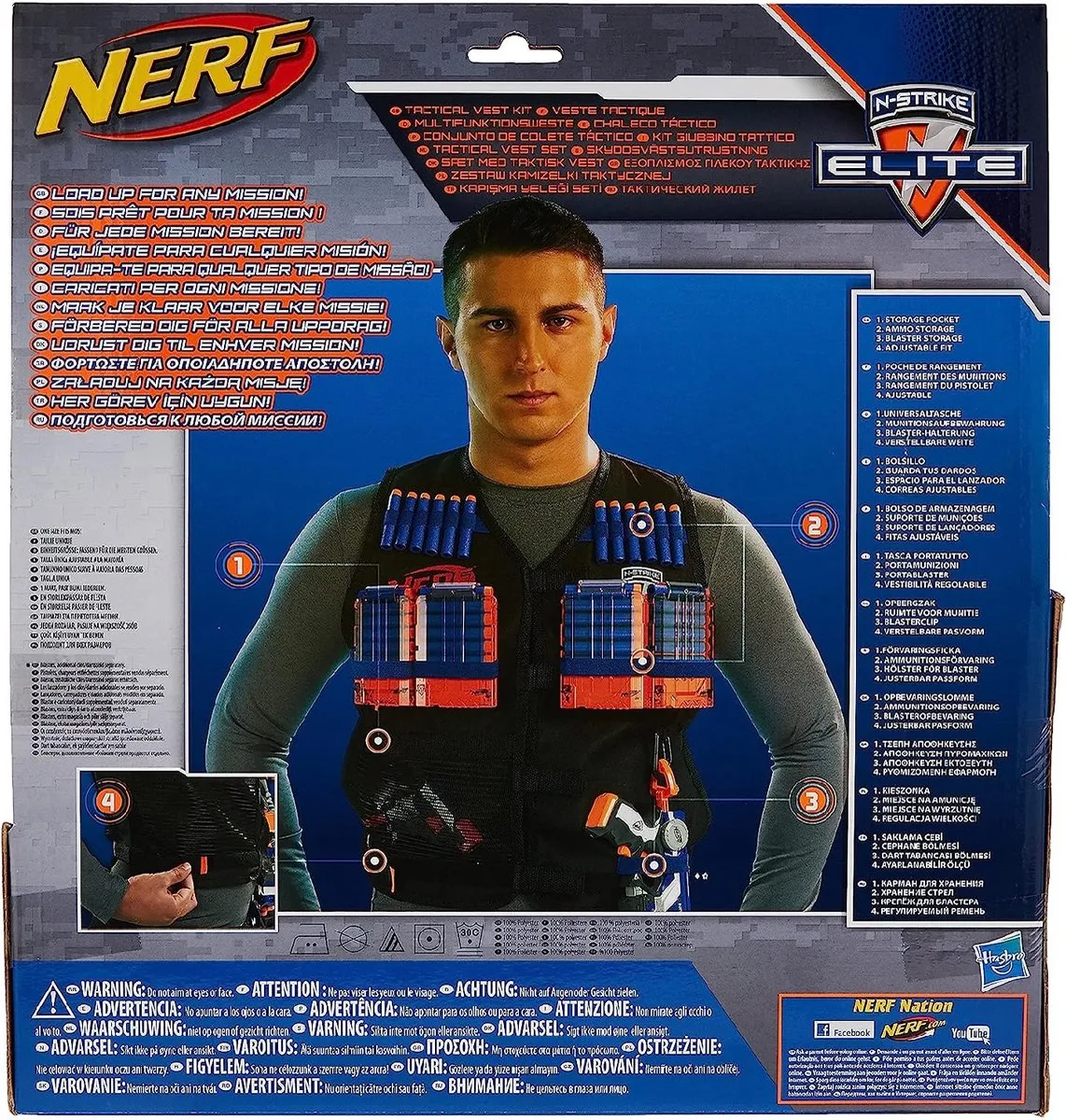 Nerf N-Strike Elite Tactical Vest A0250-148 - Zwart - afbeelding 6 van 6