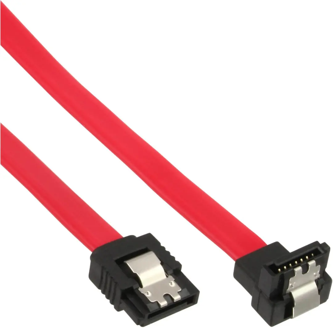InLine SATA Kabel Haaks 0,15m - Zwart/Rood