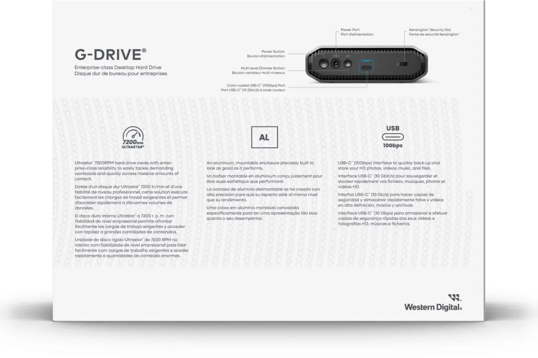 SanDisk G-Drive 12TB Externe Harde Schijf - 7200RPM - Space Grey