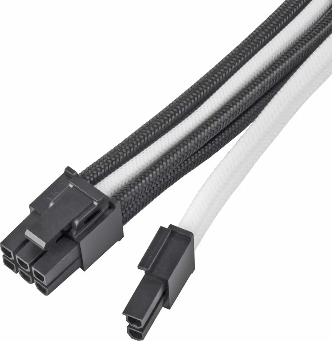 SilverStone SST-PP07E-PCIBW PCIe Kabel 8 pin (6+2) - Wit/Zwart