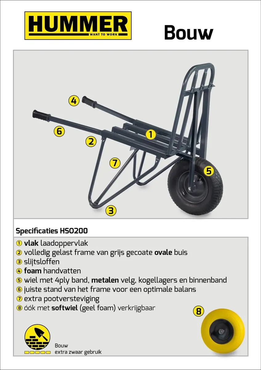 Little Jumbo Hummer Steenkruiwagen Pro - 60 Stuks