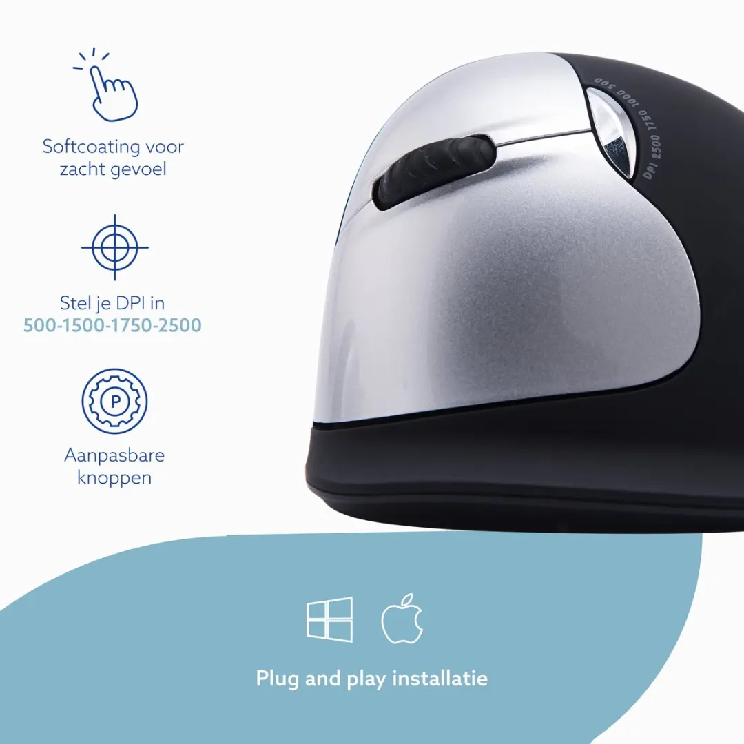 R-Go HE Break Zwart - 3-in-1 Bluetooth/2.4GHz/USB