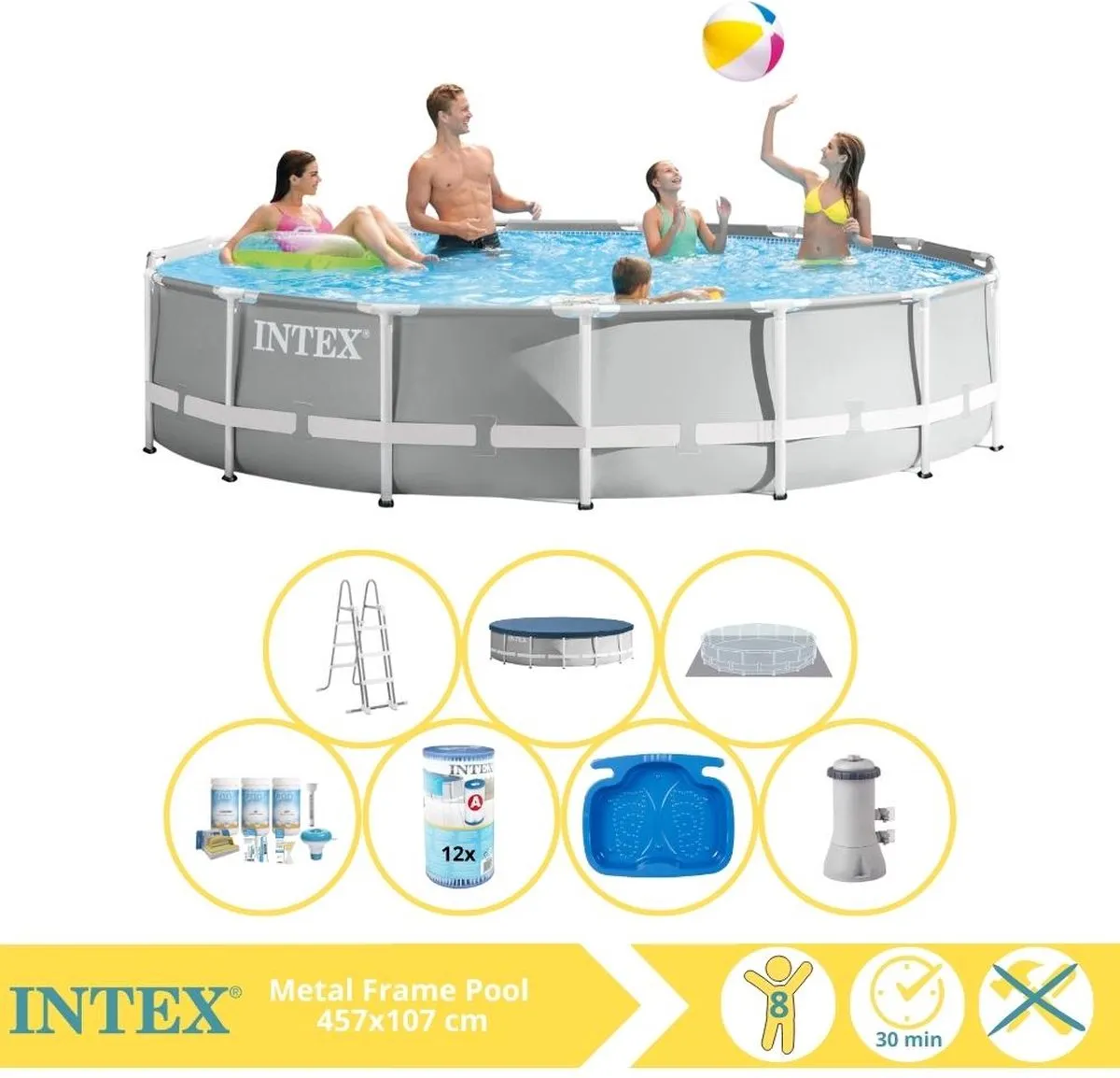 Intex Prism Frame 26724GN Opzetzwembad 457x107cm