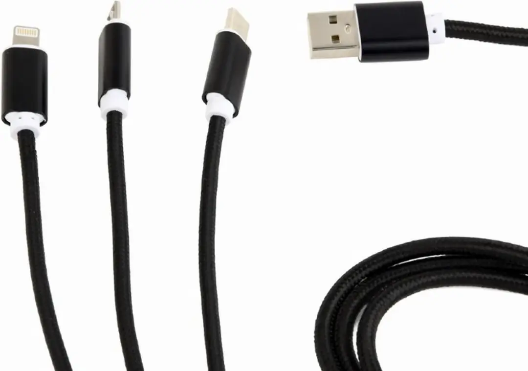 Cablexpert 3-in-1 USB Laadkabel 1m - Zwart