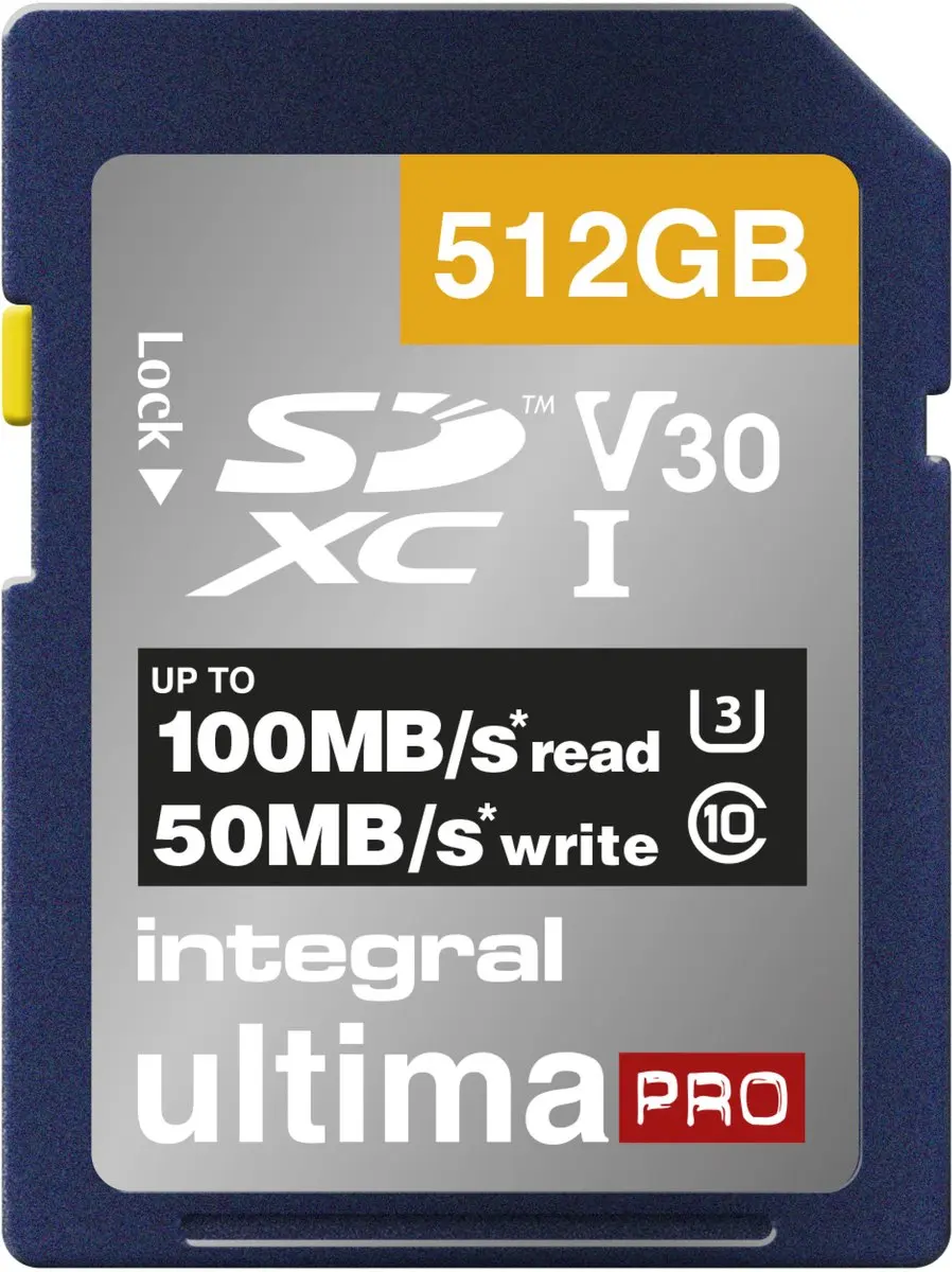 Integral Memory UltimaPro SDXC V30 512GB - Blauw